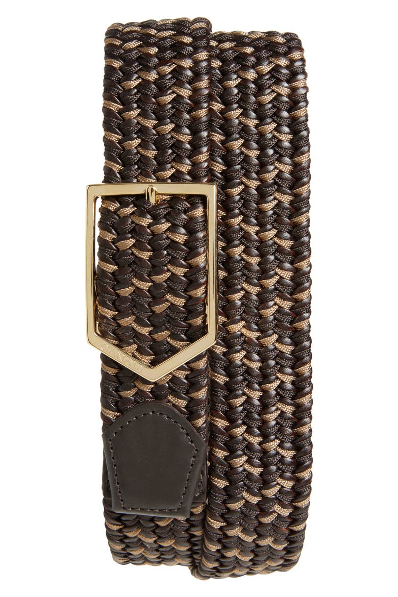 Woven Belt, Main, color, BROWN