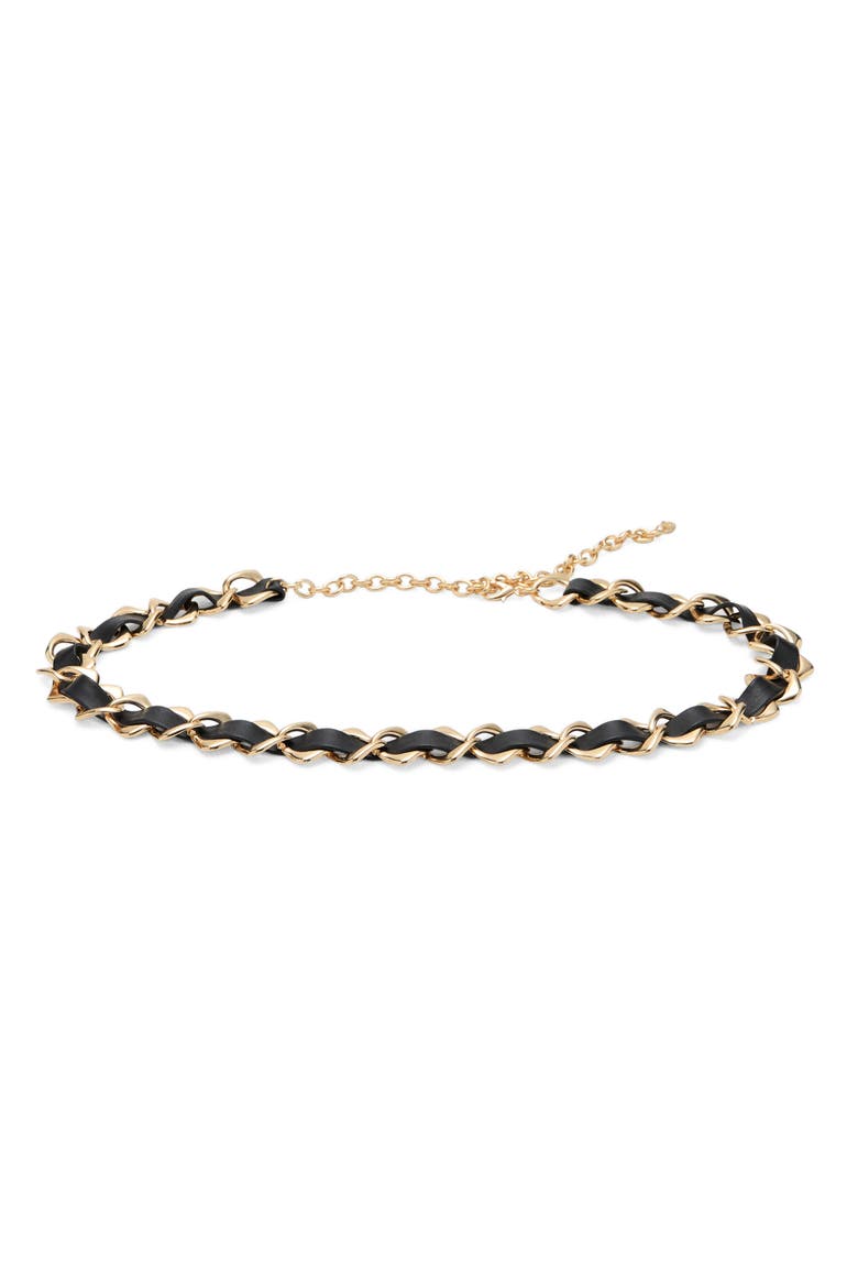 Faux Leather Chain Belt, Main, color, GOLD