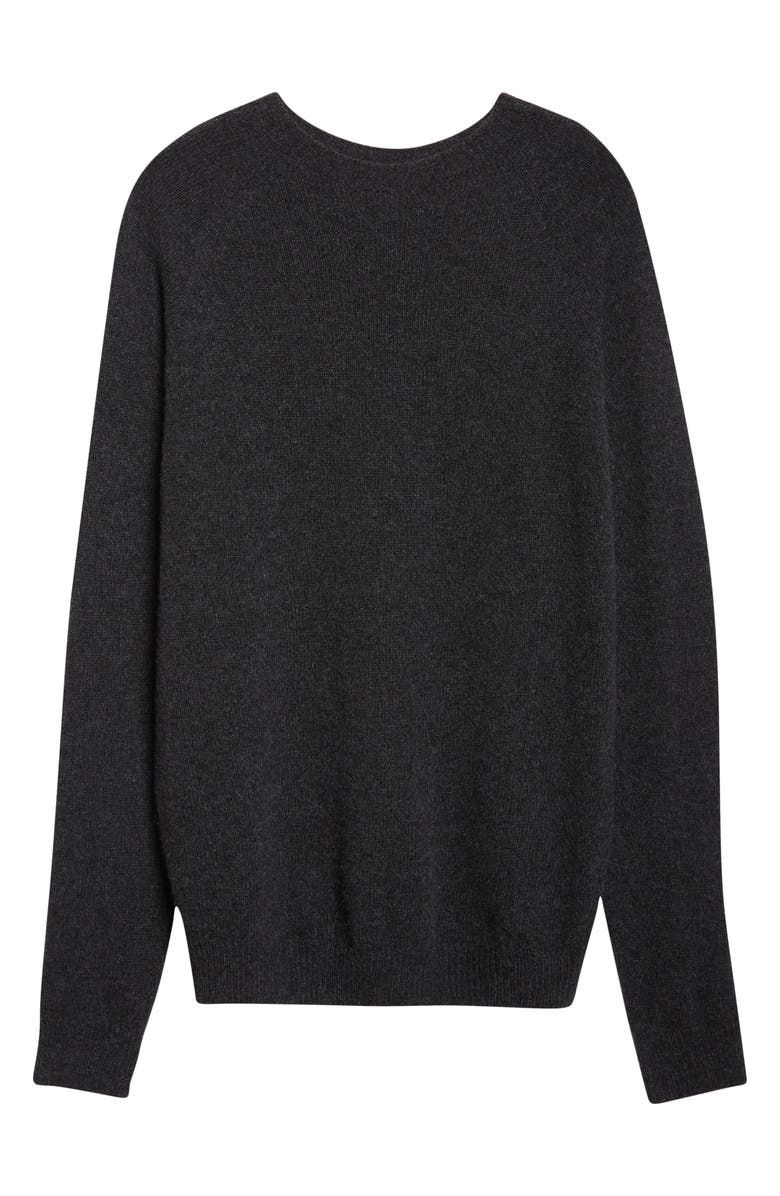 Sunspel Lambswool Crewneck Sweater, Alternate, color, Charcoal Melange