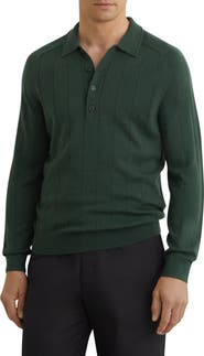 Reiss Greyson Long Sleeve Merino Wool Polo