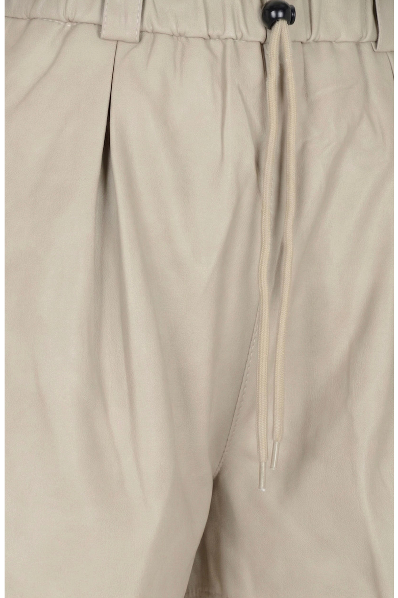 High Waist Shorts with Drawstring Waistband, Alternate, color, Beige