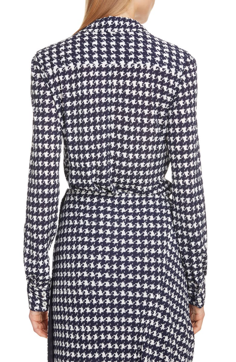 Victoria Beckham Houndstooth Print Shirt, Alternate, color, 
