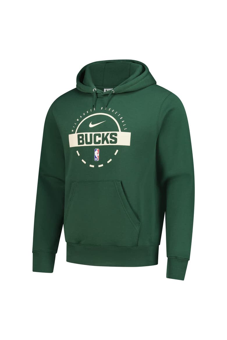 Men's Nike Hunter Green Milwaukee Bucks 2025/26 Authentic Practice Club Pullover Hoodie, Alternate, color, Hunter Green