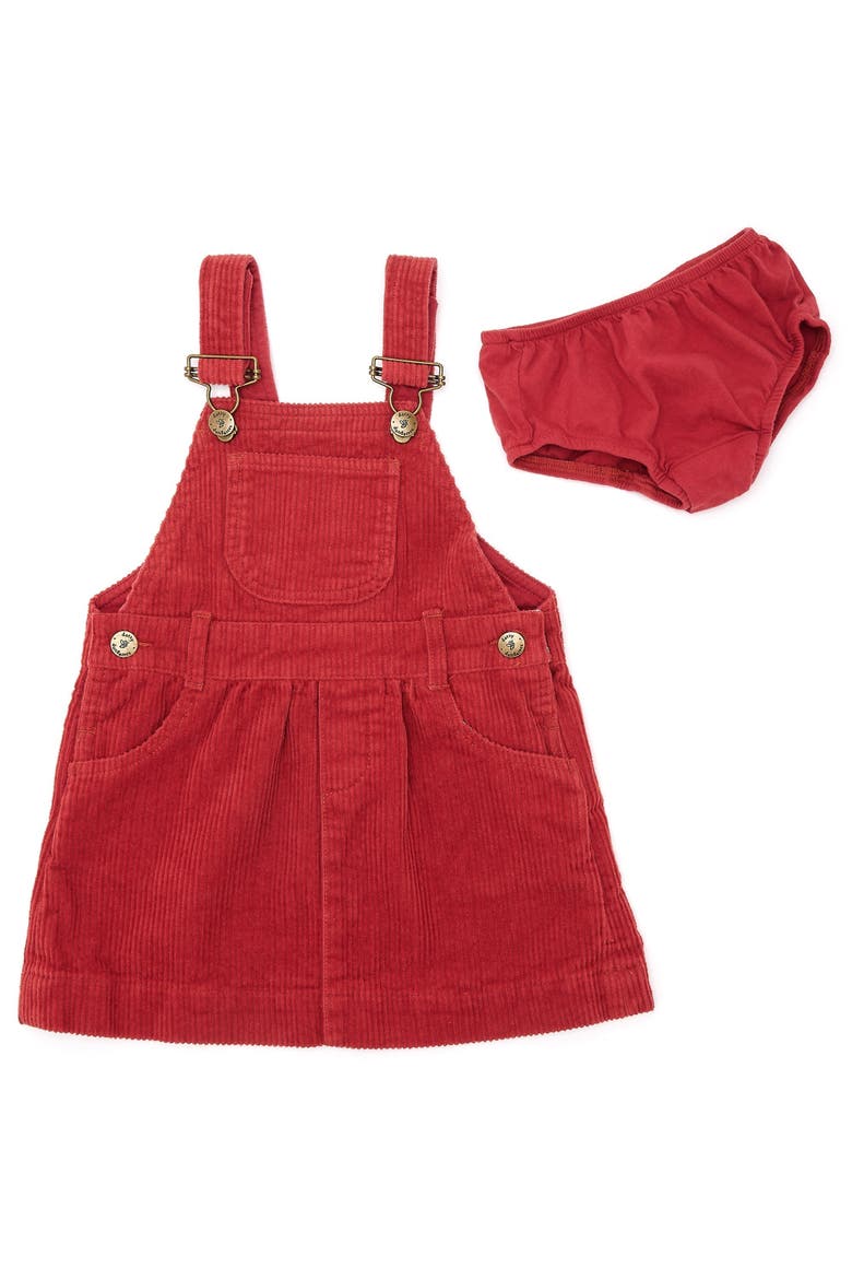 Chunky Cord Overall Dress, Main, color, Robin Red