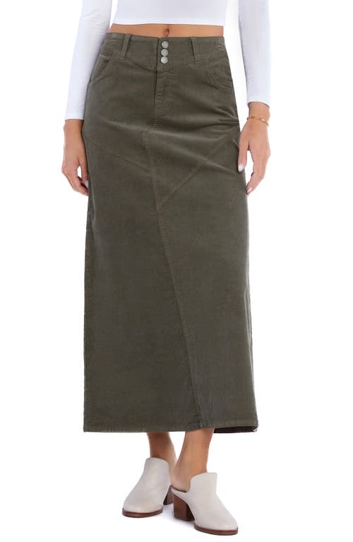 Wash Lab Denim Corduroy Maxi Skirt in Golden Pine 