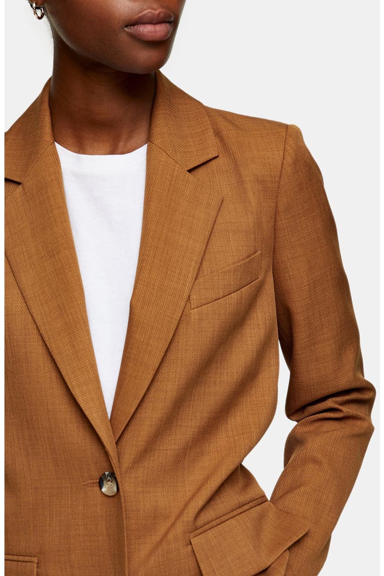 Girlfriend Suit Blazer, Alternate, color, CAMEL