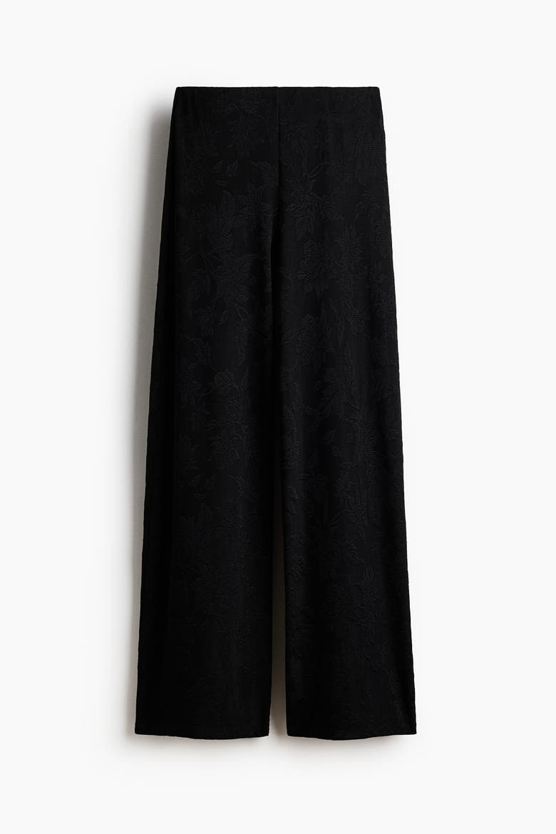 Jacquard Jersey Pull-on Pants, Alternate, color, Black
