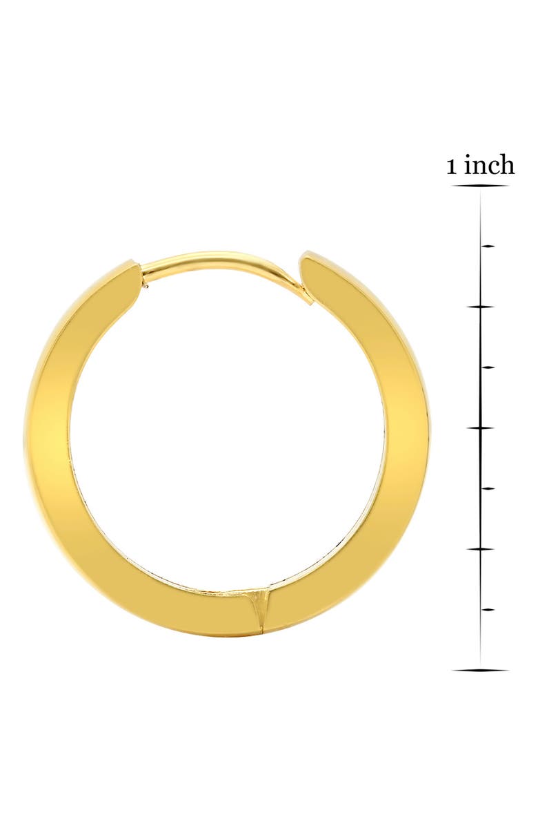 HMY JEWELRY 18K Gold Plated Stainless Steel Huggie Hoop Earrings, Alternate, color, Yellow Gold