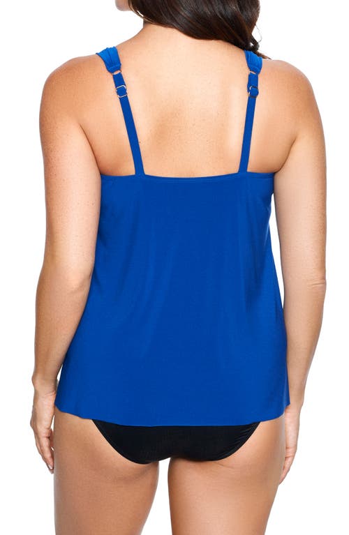 Miraclesuit Razzle Dazzle Draped Tankini Swim Top In Blue