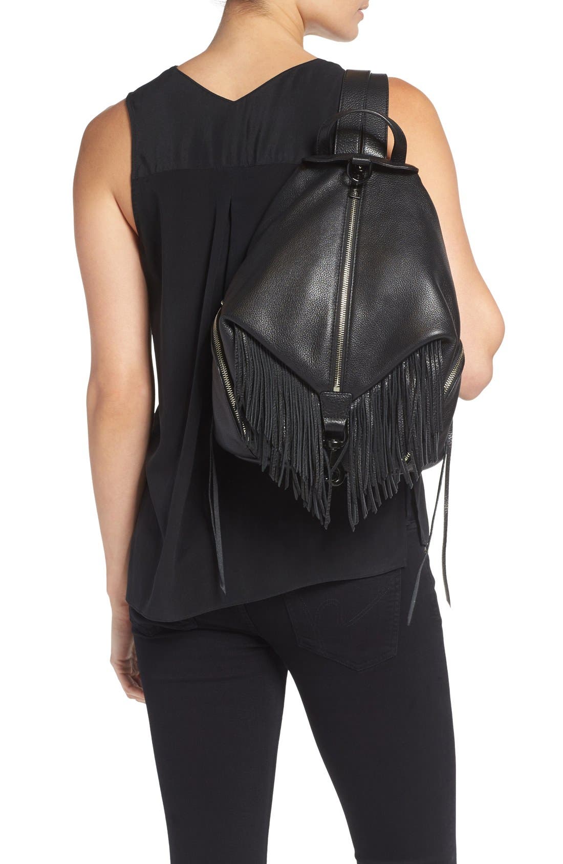 Rebecca Minkoff 'Fringe Julian' Backpack, Alternate, color, 