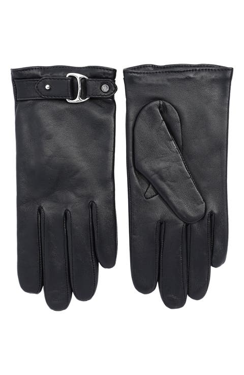 Leather Buckle Gloves