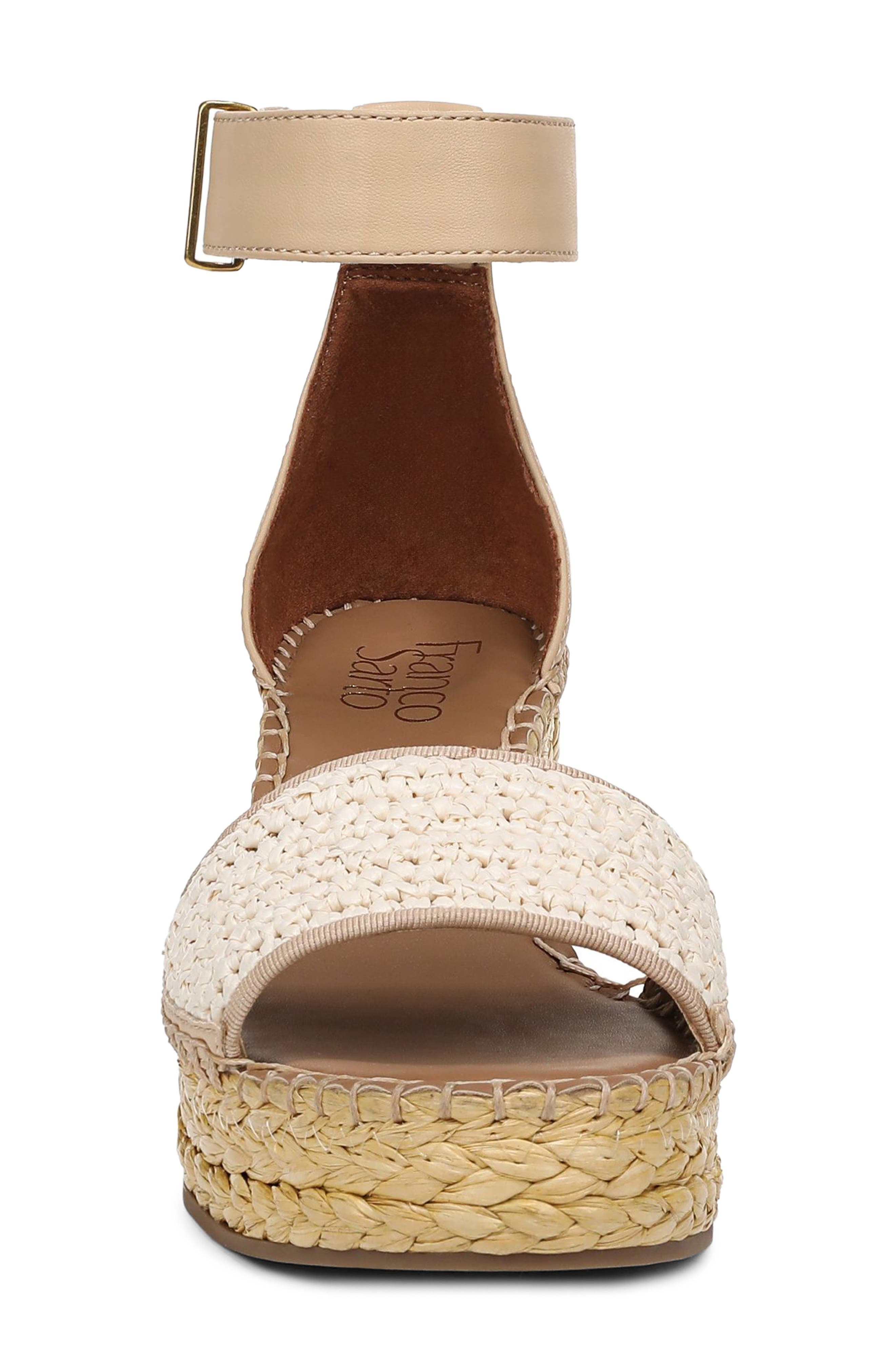 Franco Sarto Clemens Ankle Strap Wedge Sandal, Alternate, color, Light Natural