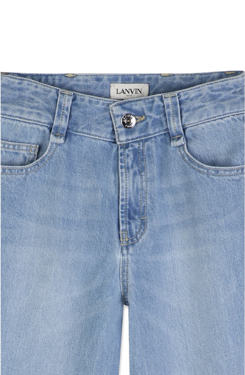 Lanvin Kids Twisted Stitch Denim Pants, Alternate, color, Blue