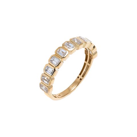 Lab Grown Diamond Emerald Cut Band Ring 14K