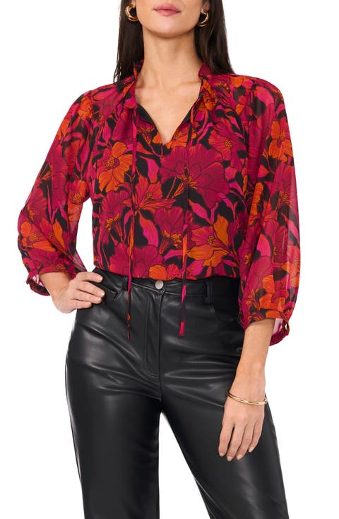 Floral Print Raglan Sleeve Shirt