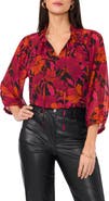 Vince Camuto Floral Print Raglan Sleeve Shirt