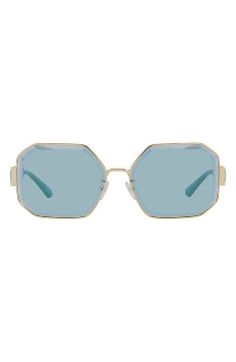 60mm Tinted Geometric Sunglasses
