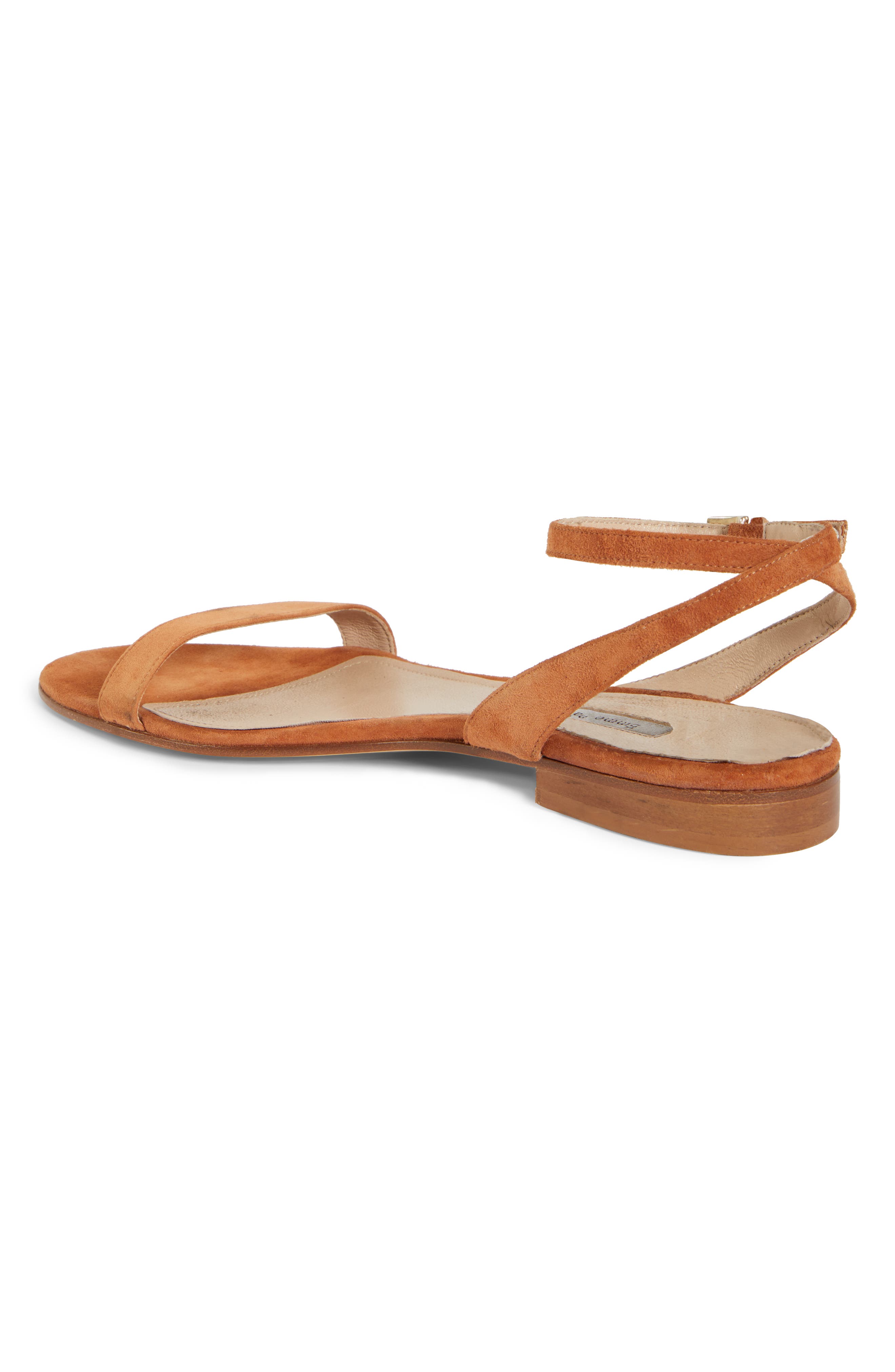 One Ankle Strap Flat Sandal, Alternate, color, FAWN
