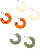 ZAXIE By Stefanie Taylor Set of 3 Resin Hoop Earrings