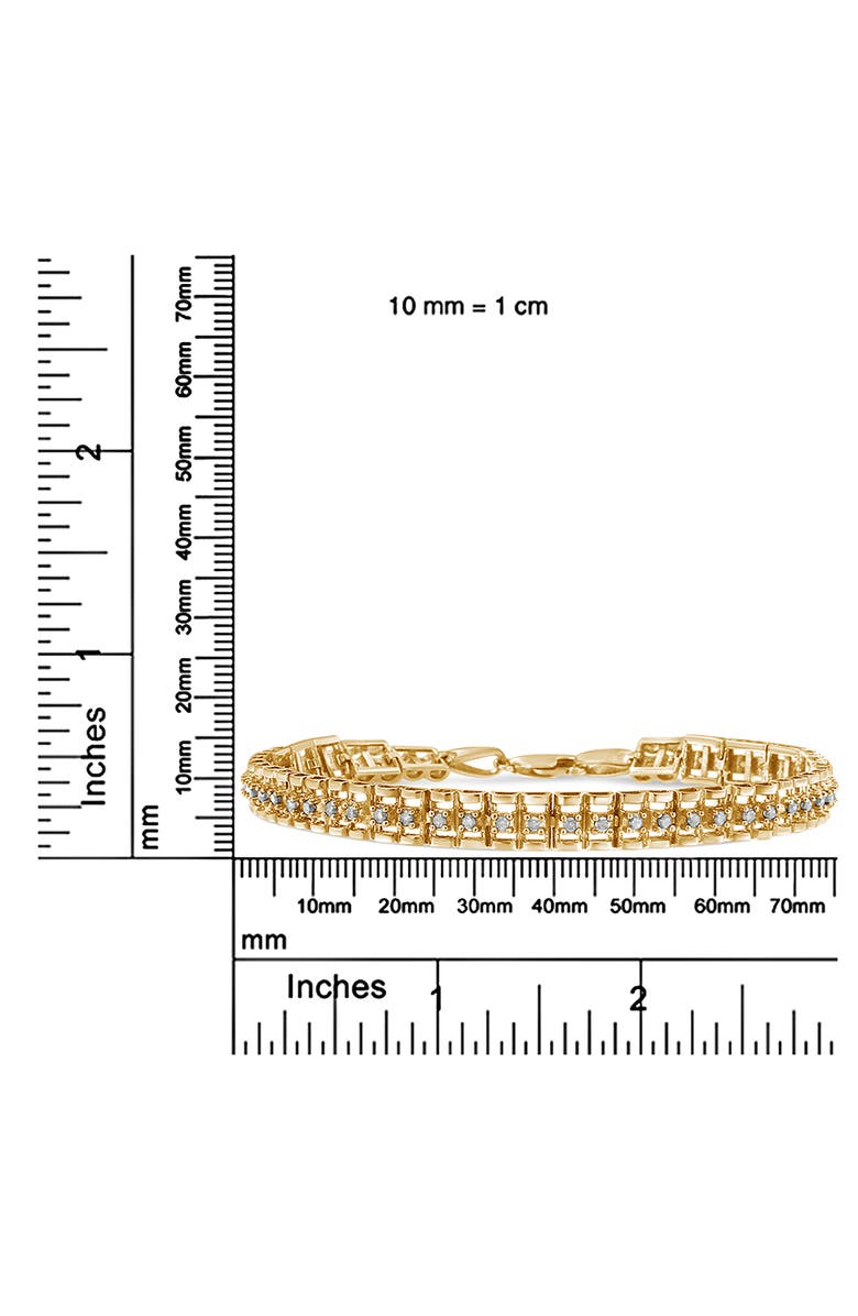 Haus of Brilliance Silver 2.0 Cttw Diamond Double-Link Tennis Bracelet, Alternate, color, Yellow Gold Over Silver