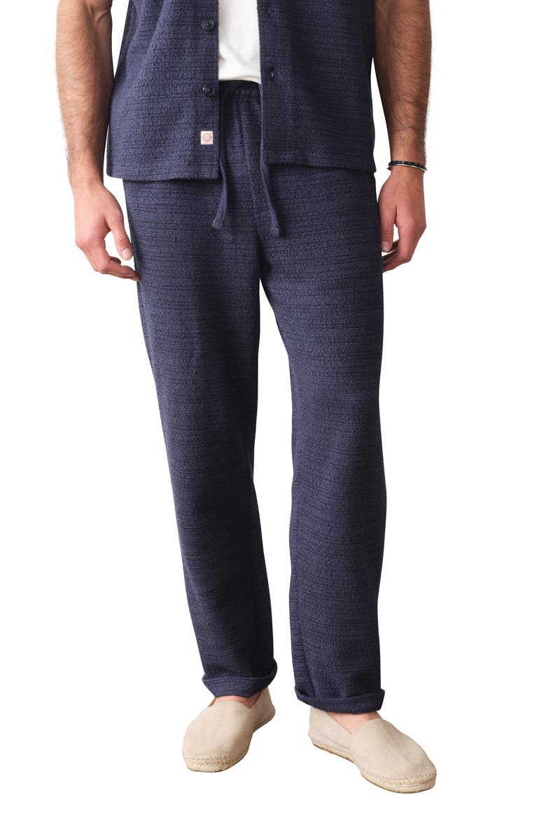 Hugo Cotton Bouclé Drawstring Pants, Main, color, NAVY