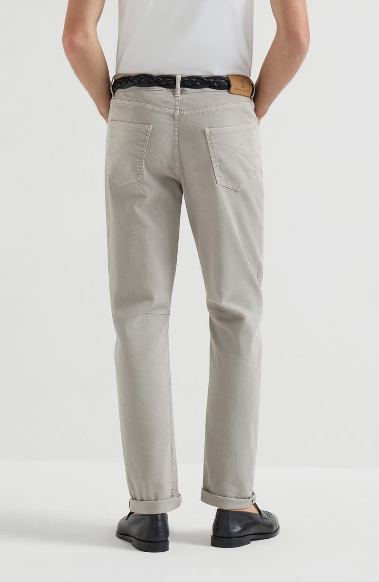 Brunello Cucinelli Garment-dyed denim trousers, Alternate, color, Light Grey