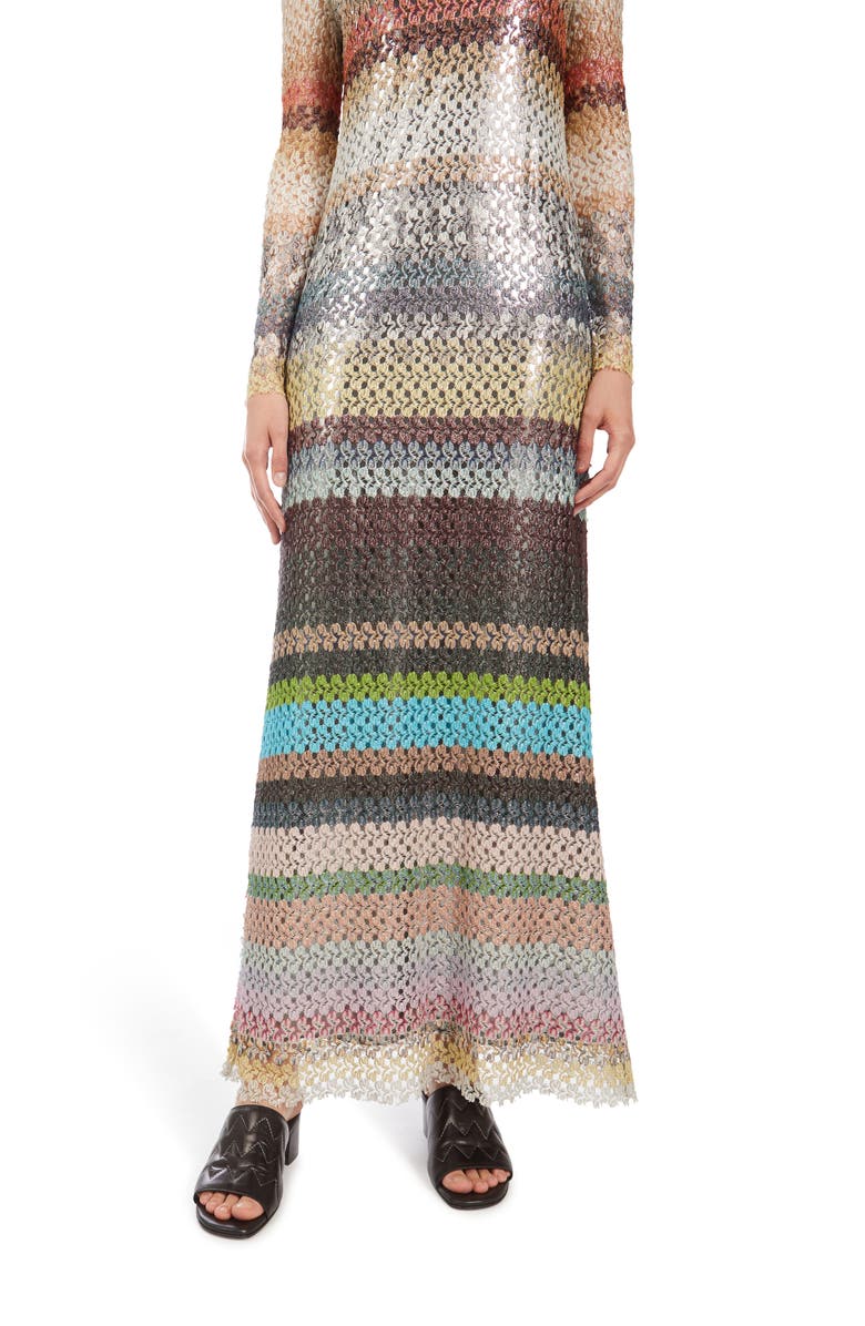 Missoni Zigzag Long Sleeve Knit Maxi Dress, Main, color,