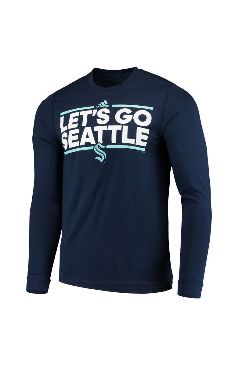 adidas Men's adidas Deep Sea Blue Seattle Kraken Dassler AEROREADY Creator Long Sleeve T-Shirt, Alternate, color, 
