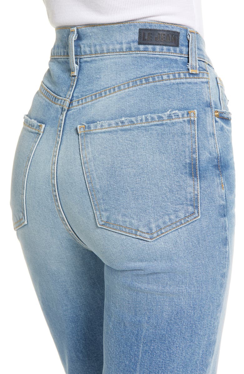 Le Jean Sabine Ripped High Waist Straight Leg Jeans, Alternate, color,