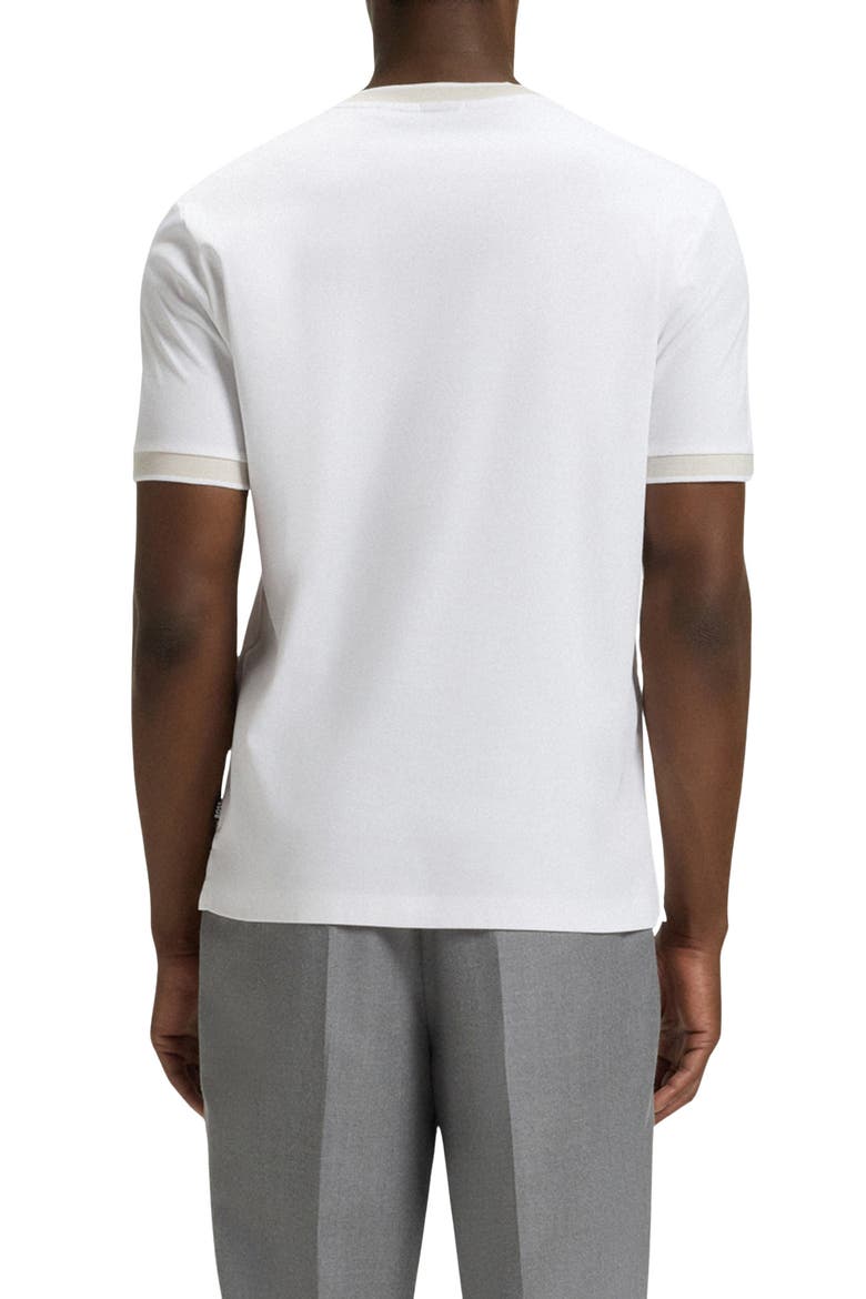 Tessler Slim Fit Cotton Ringer T-Shirt, Alternate, color, WHITE