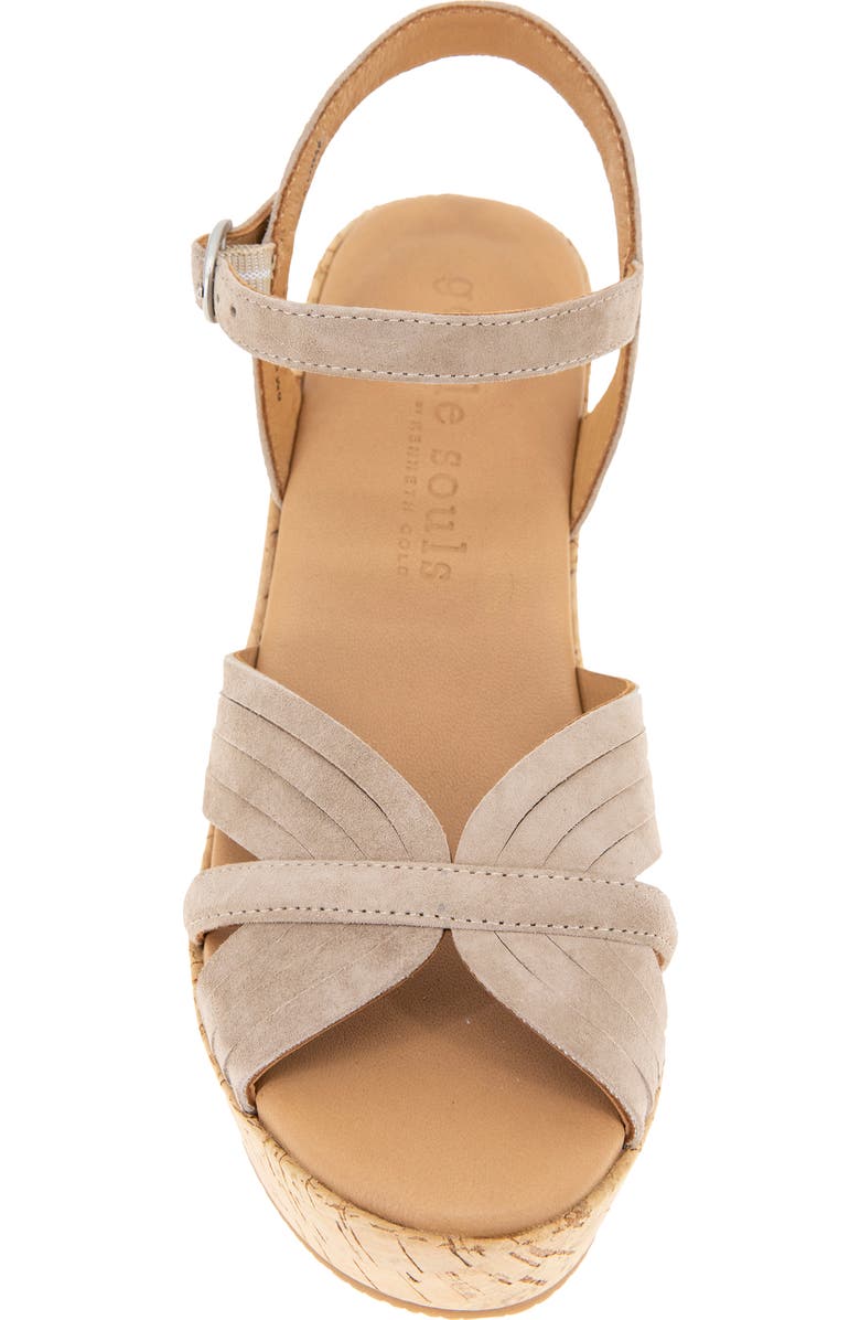 Gentle Souls Nomi Ankle Strap Platform Wedge Sandal, Alternate, color, Mushroom Suede