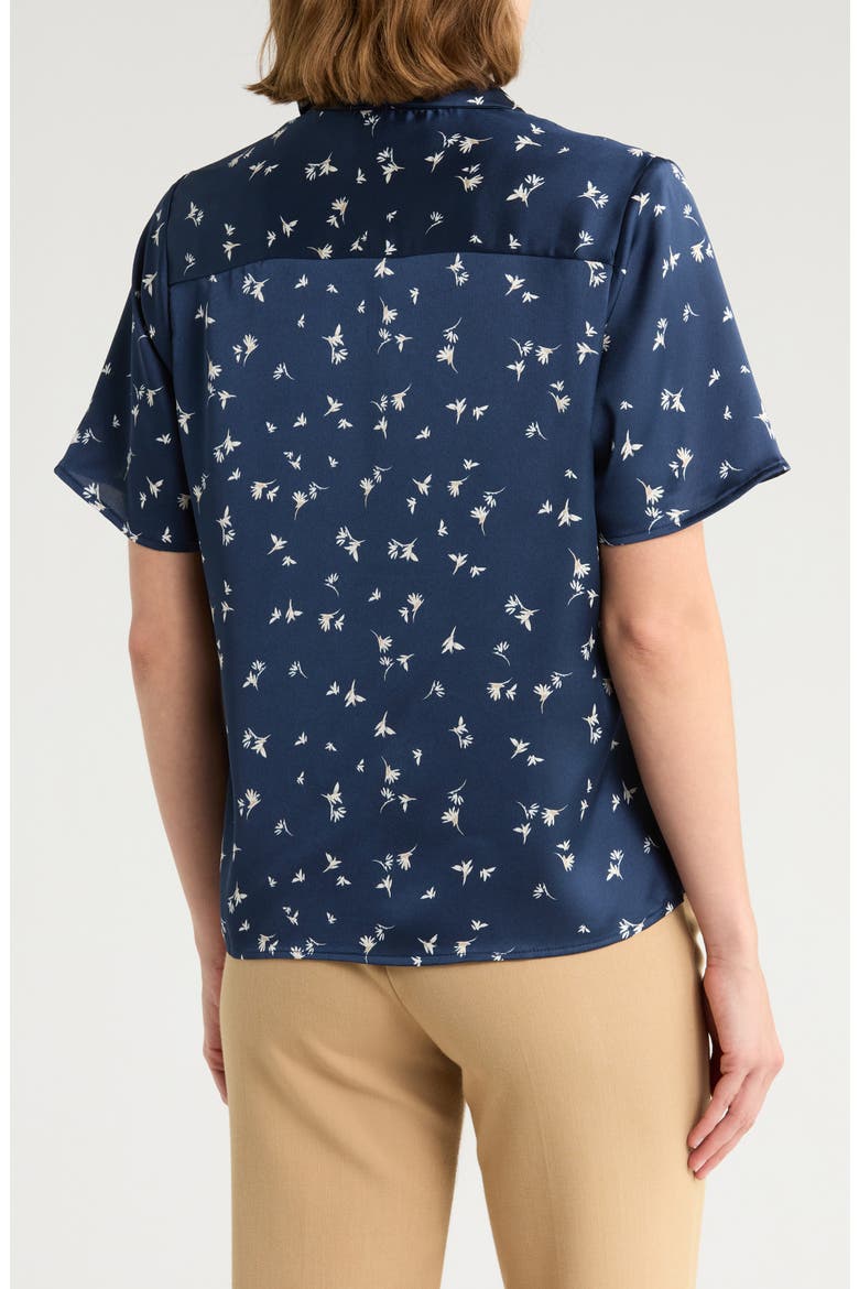 Printed Camp Shirt, Alternate, color, BLUE/ FALLING FLOWERS