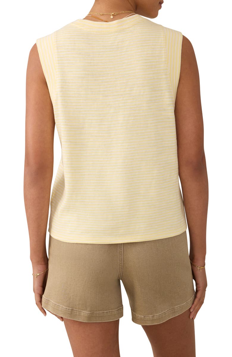 Faherty Sunwashed Stripe Organic Cotton Slub Muscle Tank, Alternate, color, Sunshine Stripe