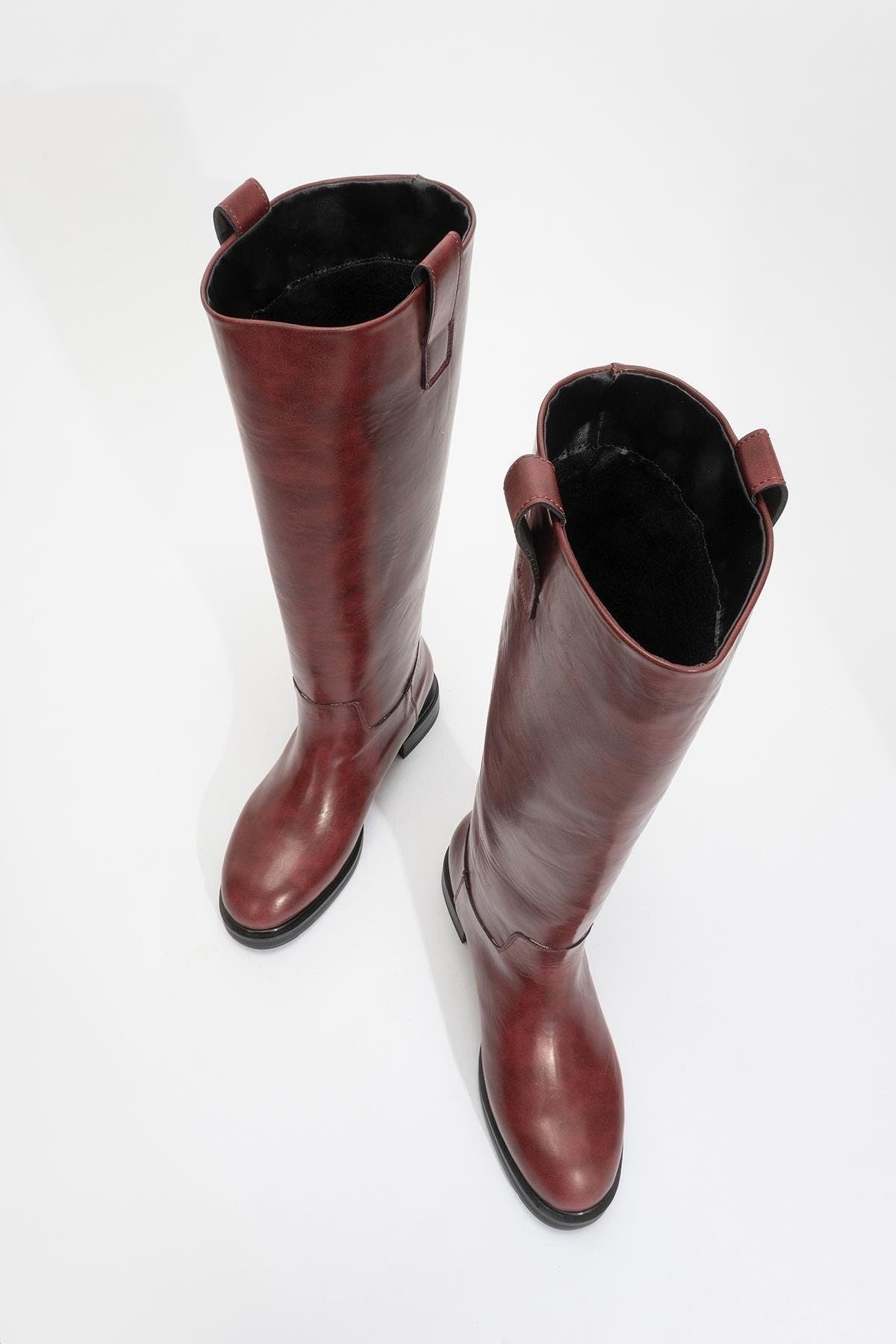 Alaska Pattern Knee High Boot, Alternate, color, Burgundy Faux Leather