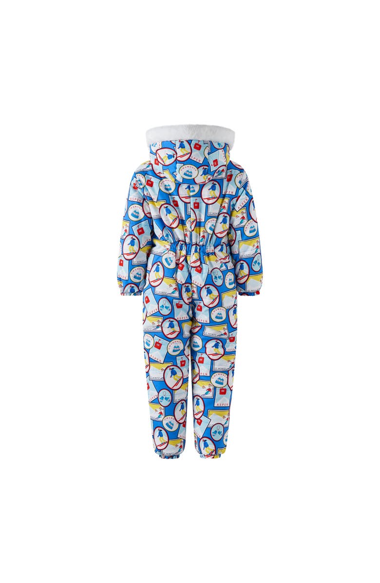 Rachel Riley Ski Travel Printed Snowsuit, Alternate, color, Blue