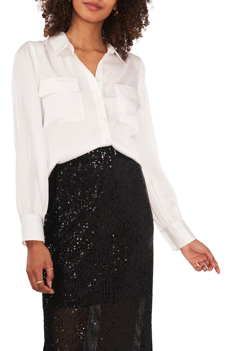 Vince Camuto Puff Sleeve Button-Up Shirt, Main, color, 