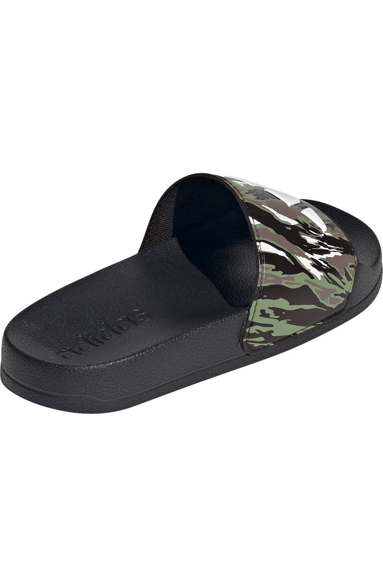 adidas Kids' Adilette Shower Sandal, Alternate, color, Black/ White/ Tent Green