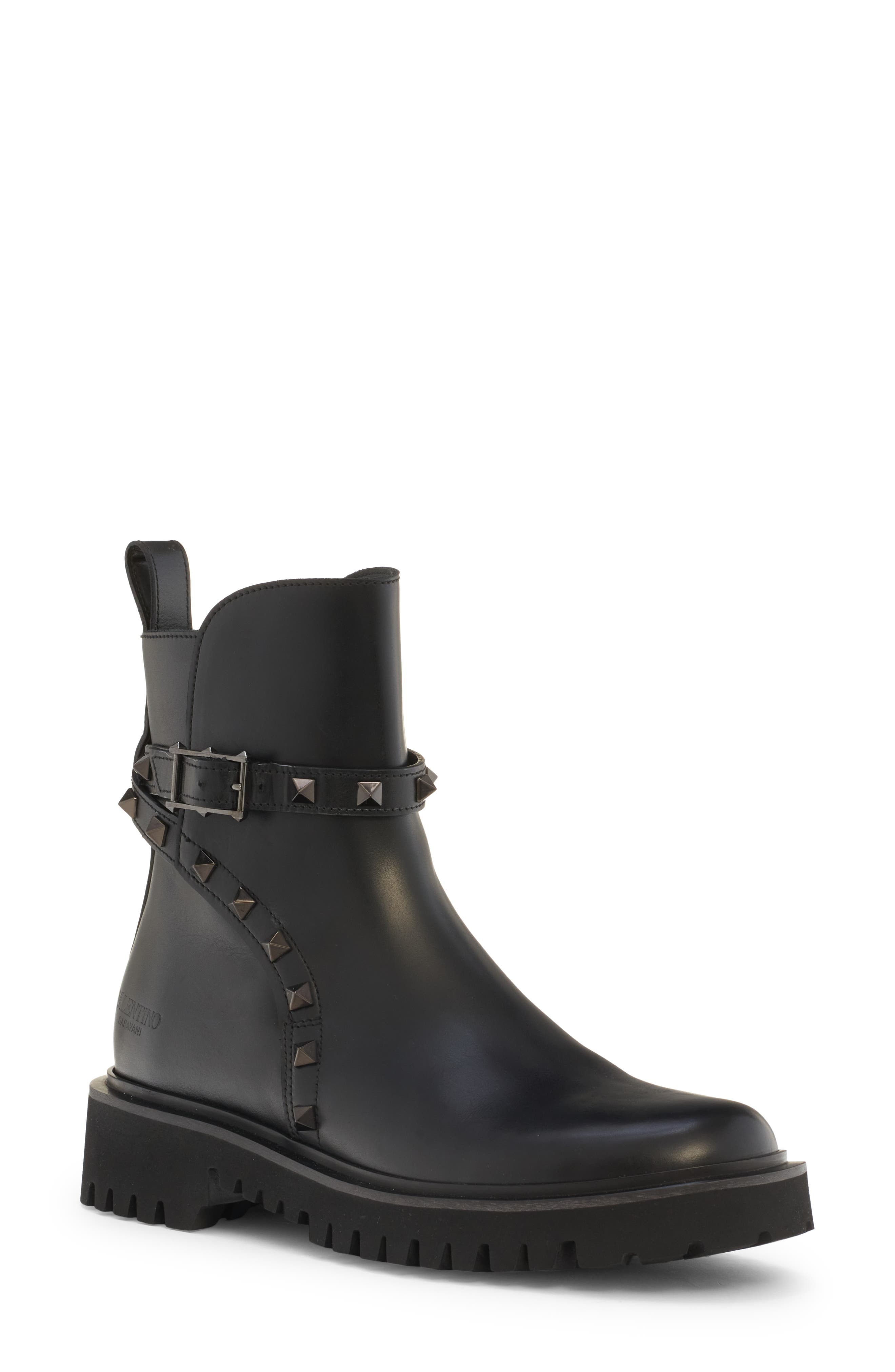 Valentino Garavani Rockstud Combat Boot, Main, color, 