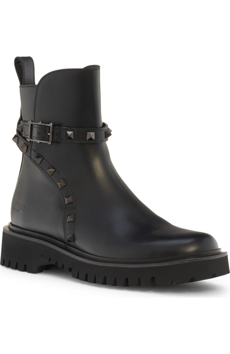 Valentino Garavani Rockstud Combat Boot, Main, color,