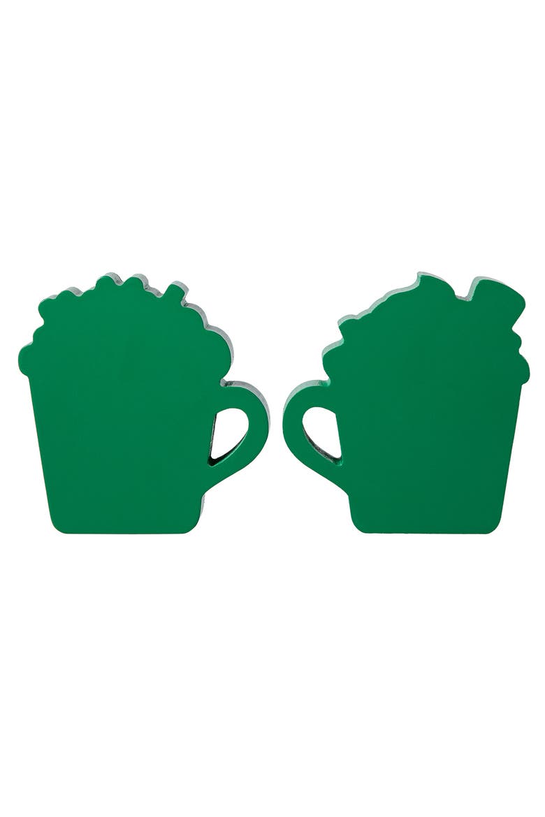Set of 2 Wooden St. Patrick's Coffee Cup Table Decor, Alternate, color, Green