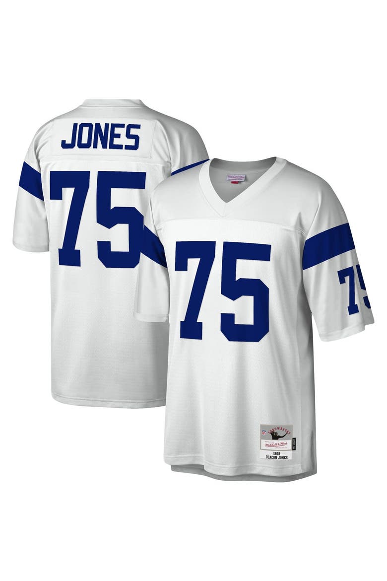 Men's Mitchell & Ness Deacon Jones White Los Angeles Rams Legacy Replica Jersey, Alternate, color, White