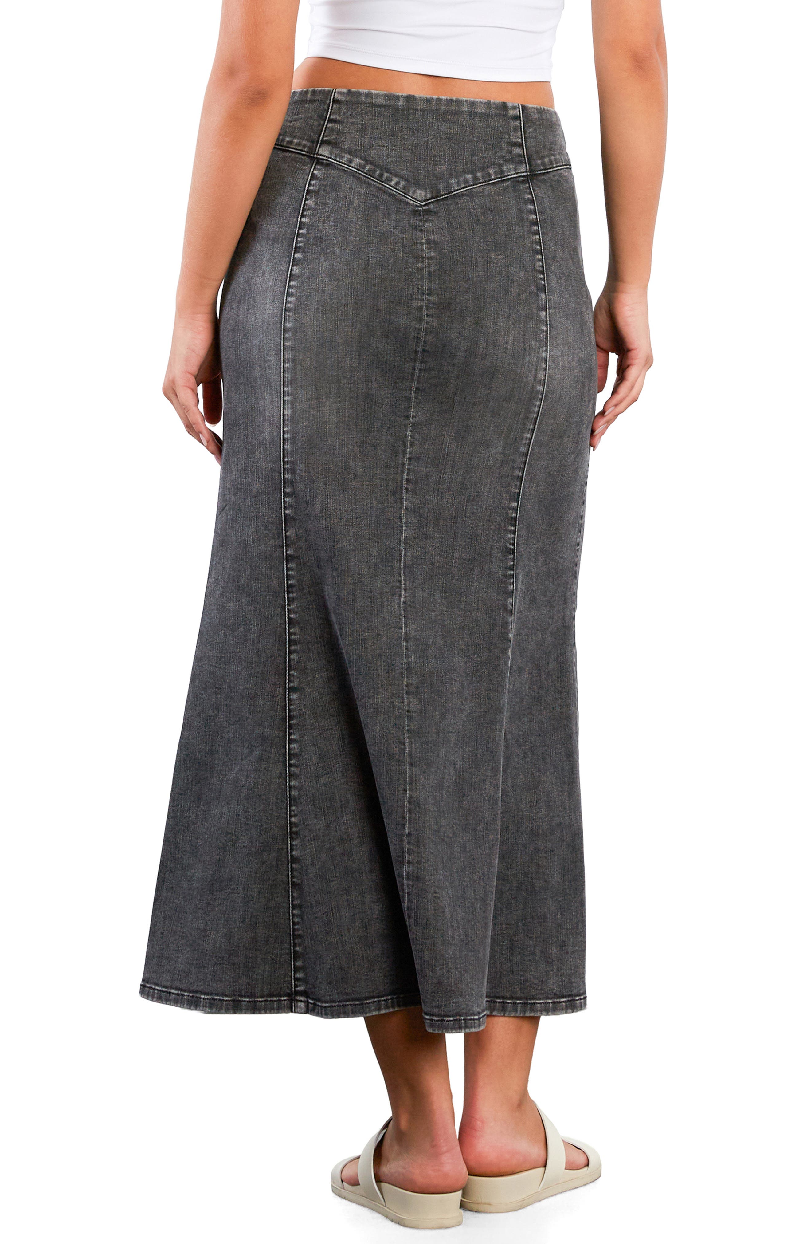 Stretch Denim Maxi Skirt - image 2