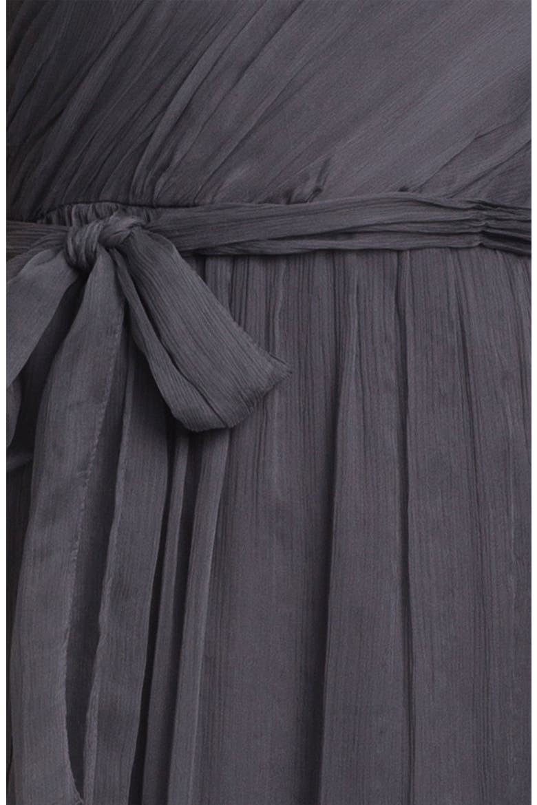 One Shoulder Chiffon Gown, Alternate, color, CHARCOAL