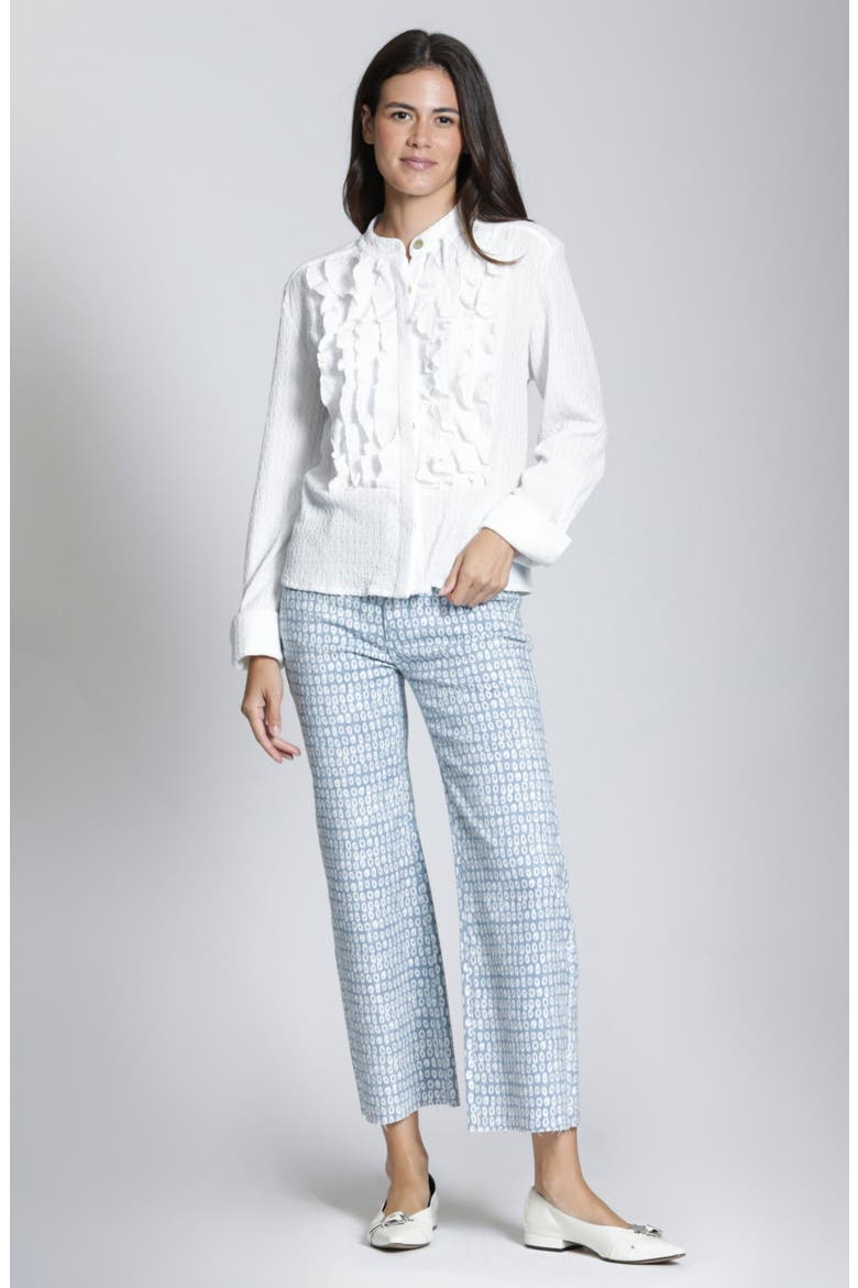 Print Crop Wide Leg Jeans, Alternate, color, BLUE/ WHITE