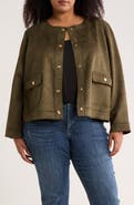 INDUSTRY REPUBLIC CLOTHING Buttoned Faux Suede Jacket