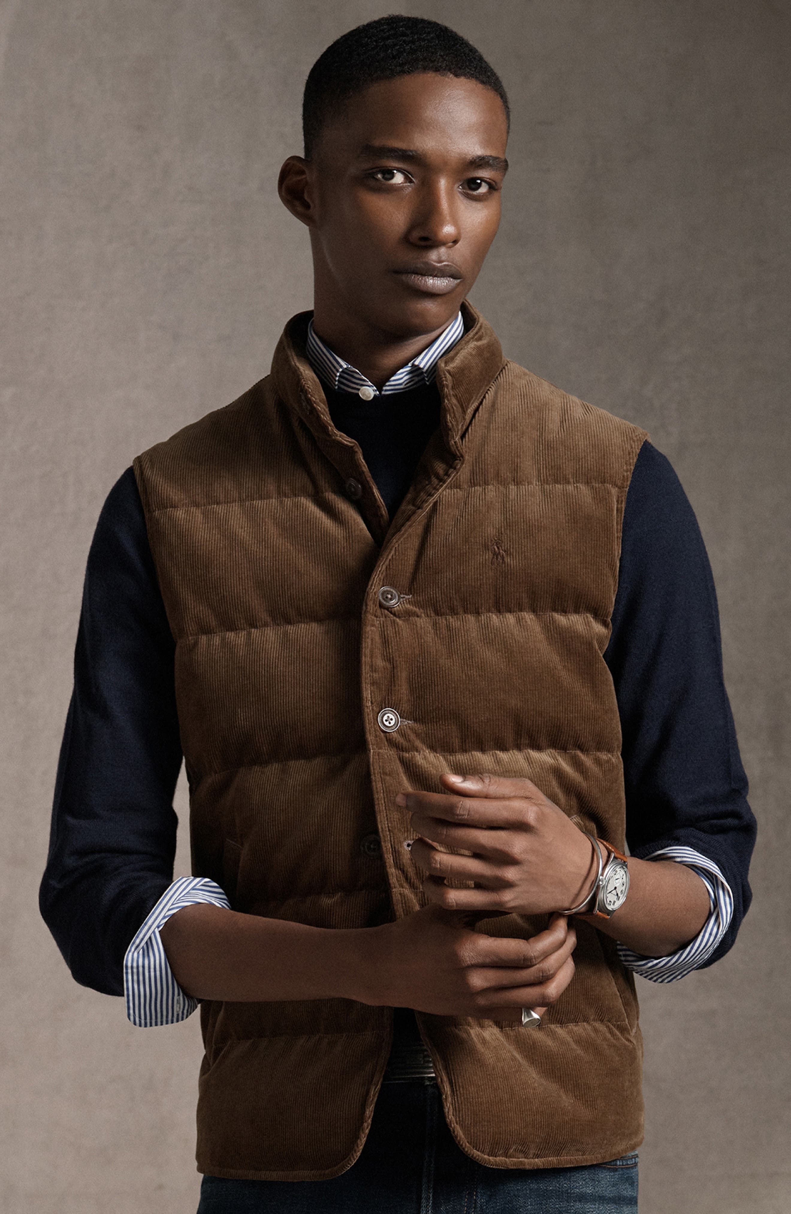 Polo Ralph Lauren 12 Wale Corduroy 650 Fill Power Down Vest (Men