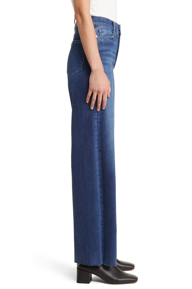 Le Slim Palazzo Raw Hem High Waist Wide Leg Jeans, Alternate, color, LUPINE