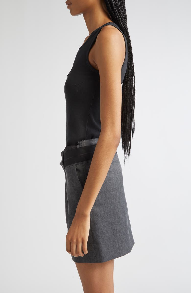 MM6 Maison Margiela Numeric Logo Patch Stretch Cotton Tank, Alternate, color, Black