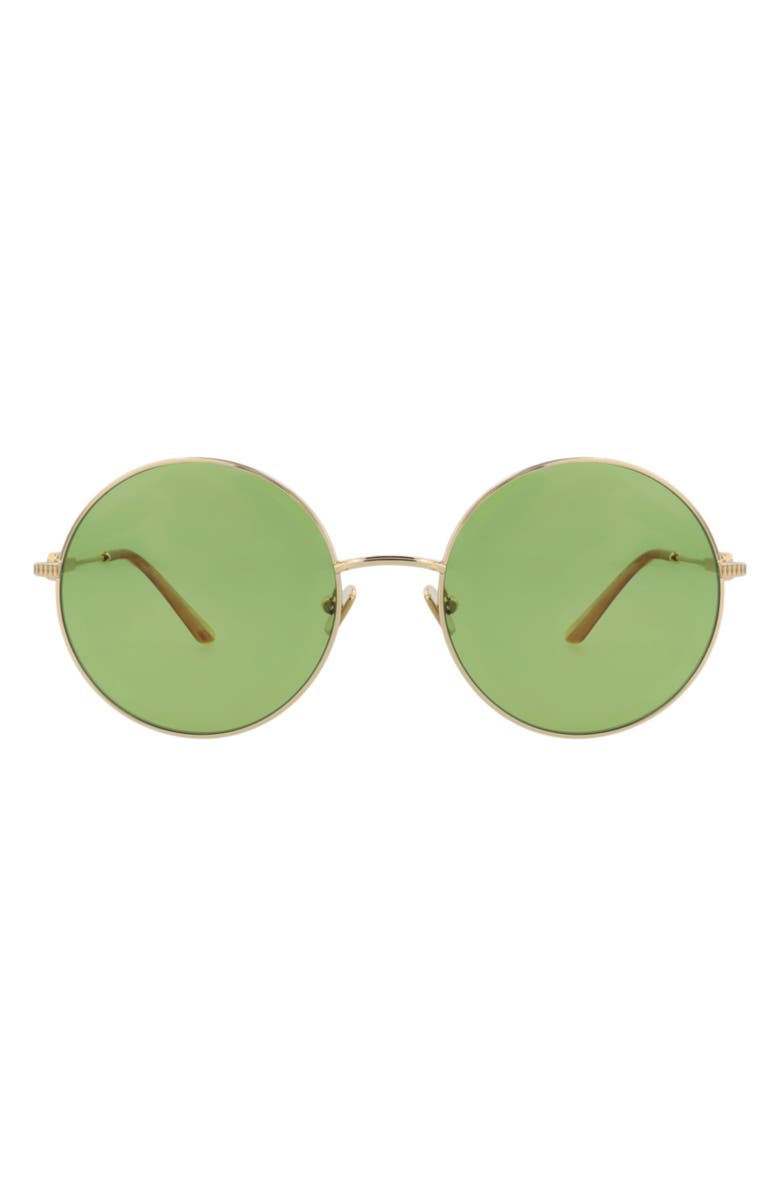 Valentino 57mm Round Sunglasses, Main, color, Gold Gold Green
