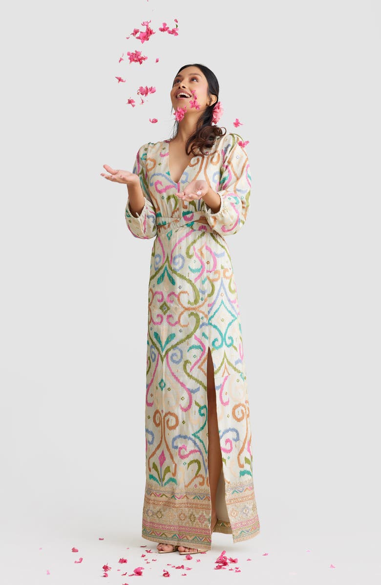 holiCHIC Blaire Embellished Long Sleeve Maxi Dress, Alternate, color, 